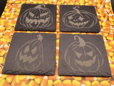 Personalized Pumpkin Coasters, Pumpkin Coasters, Halloween Coasters, Halloween Party, Wedding Favor, Party Favor, Fall Decor, Great Gift! - image6